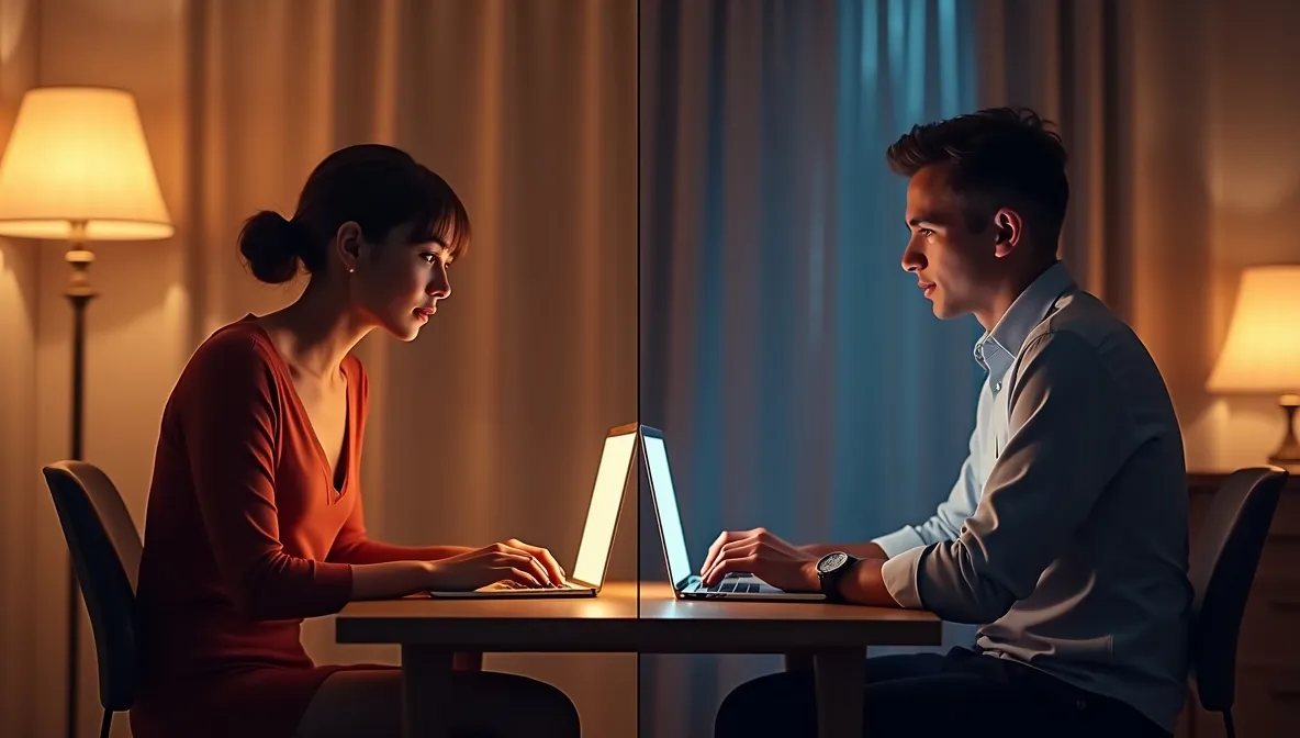 Couple on video call following FLR ritual